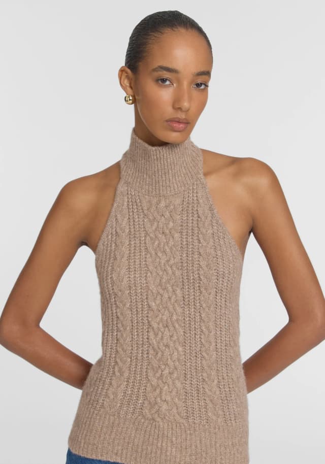 VIKTORIA & WOODS Winona Alpaca Knit Top in CAMEL, image 1 of 1 from Viktoria & Woods