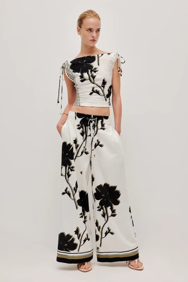 Aje Studio Laure Asymmetrical Top in BLOOMINA, image 1 of 1 from Aje