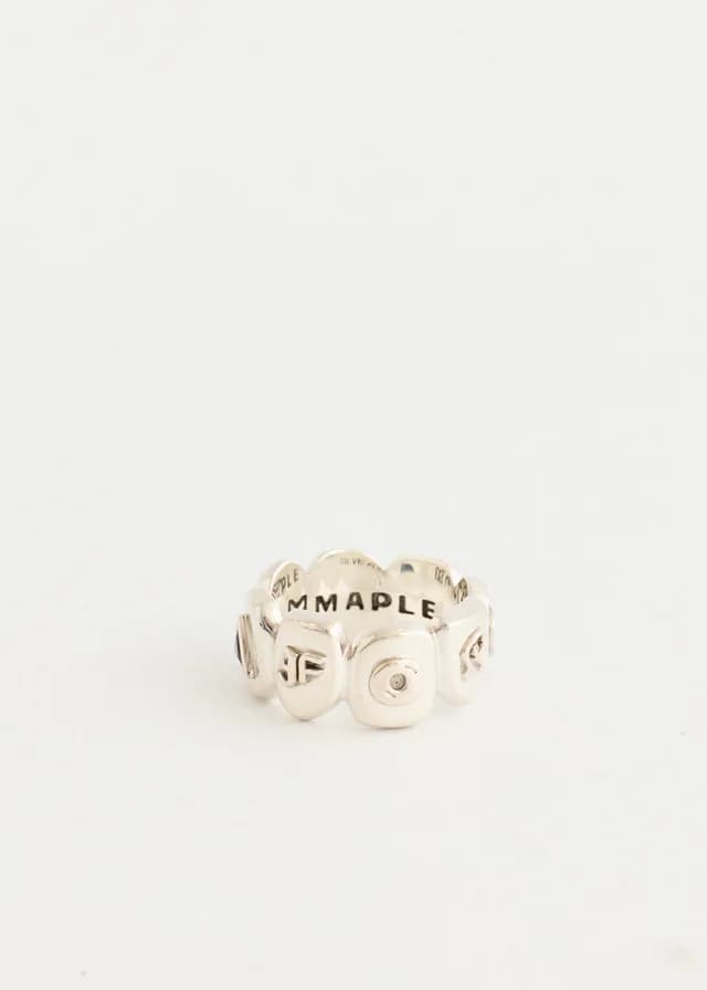 Maple Grill Ring in SILVER 925/BLACK SAPPHIRE, image 1 of 1 from Incu