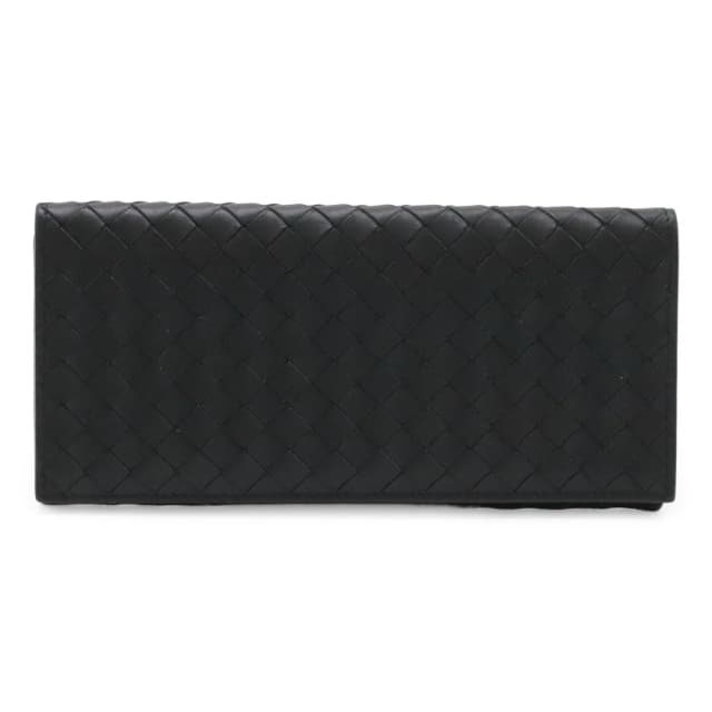Bottega Veneta Intrecciato Wallet Bifold Long Billfold Leather Black in Black Woven leather from The Reluxe, photo 1 of 1