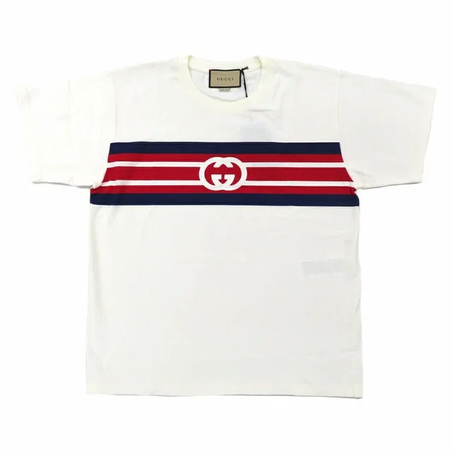 Gucci Interlocking G Stripe Logo Print T-Shirt White XS Short Sleeve in White from The Reluxe, photo 1 of 1