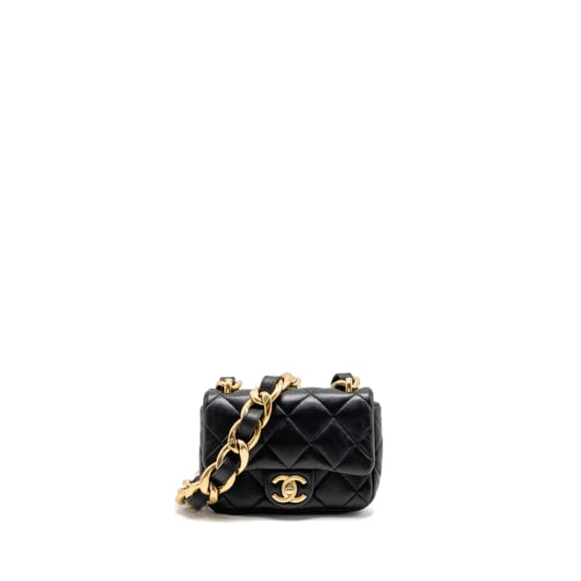 Chanel 22s Giant Chain Mini Flap Bag Lambskin Black Brushed GHW (microchip) in Black Lambskin from EMIER, photo 1 of 1