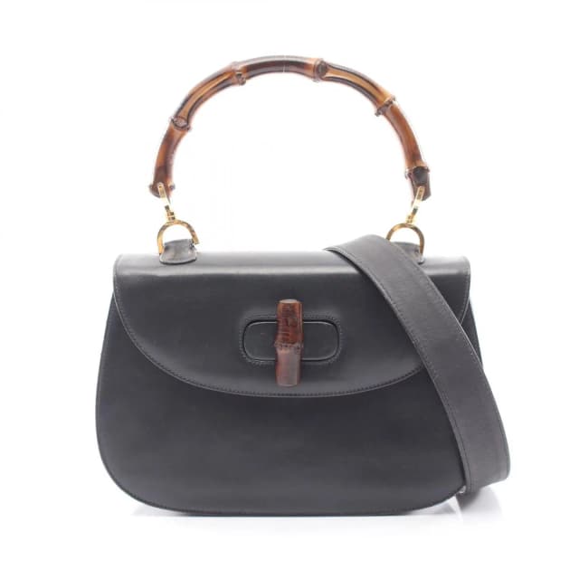 Gucci Handbag Vintage Bamboo 2-Way 000 46 Navy Leather Shoulder Bag in Navy Leather from The Reluxe, photo 1 of 1
