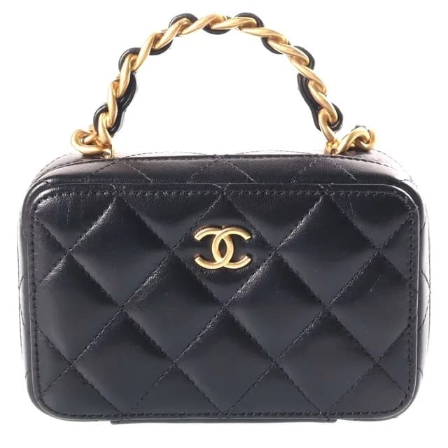 Chanel Small Vanity Chain Shoulder Bag Black in Black from The Reluxe, photo 1 of 1