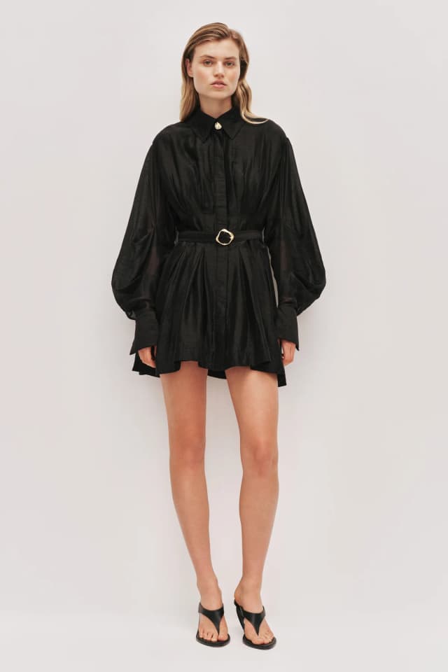 AJE Murphie Mini Dress in BLACK, image 1 of 1 from Aje