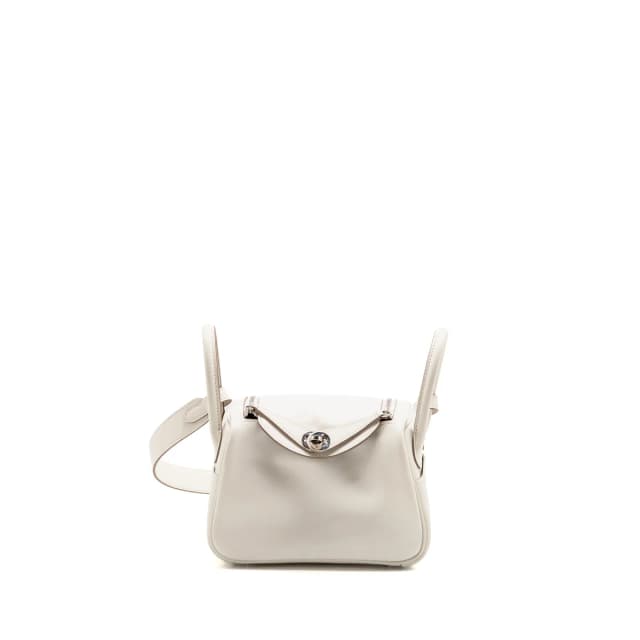 Hermès Mini Lindy Swift gris pale / gris Meyer SHW stamp B in Grey Swift leather from EMIER, photo 1 of 1