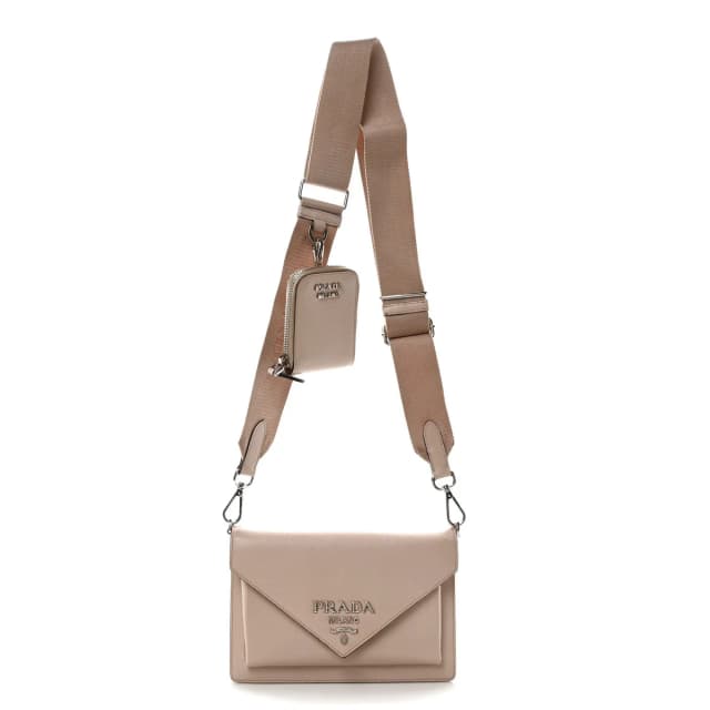 Prada Saffiano City Calfskin Mini Envelope Calfskin Leather Bag - Water Lily in Saffiano leather from H&T, photo 1 of 1