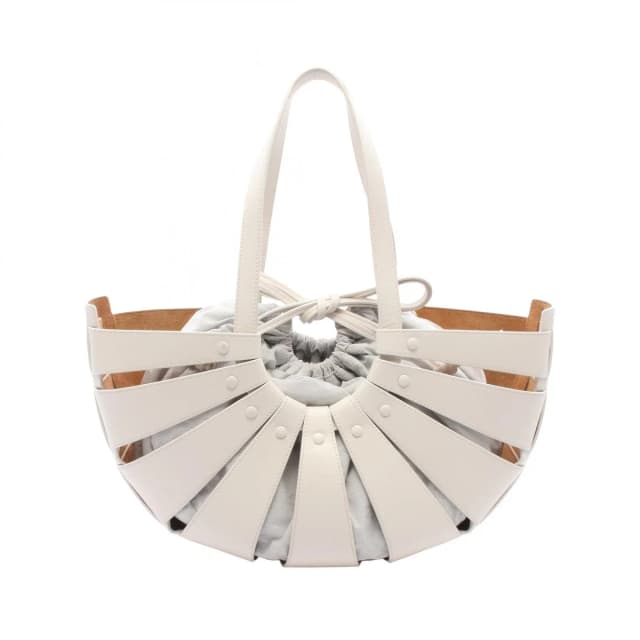 Bottega Veneta Shoulder Bag the Shell White Leather in White Leather from The Reluxe, photo 1 of 1