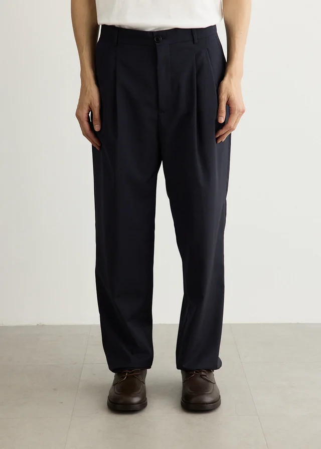 Carter Young Double Pleated Trousers in Midnight, image 1 of 1 from Incu