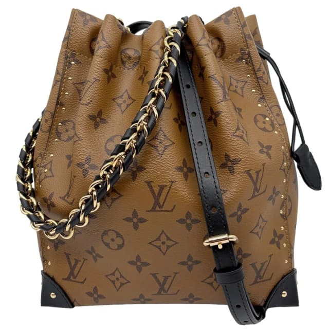 Louis Vuitton Noe Trunk PM Reverse Monogram Canvas Bucket Bag Brown in Brown Coated canvas from Dallas Designer Handbags, photo 1 of 1