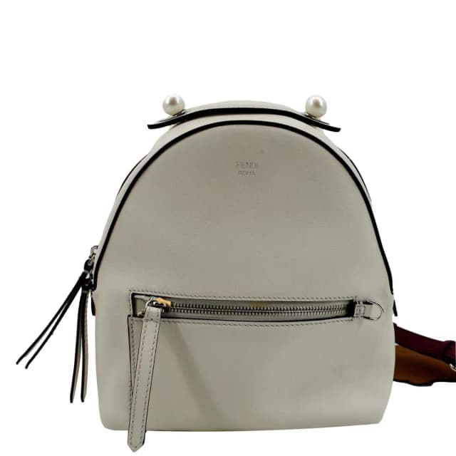 Fendi Leather Backpack Bag White in White Leather from Dallas Designer Handbags, photo 1 of 1