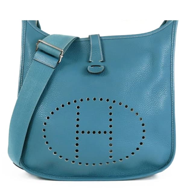 Hermès Evelyne 3 GM Blue Jean Silver Taurillon Shoulder Bag in Blue from The Reluxe, photo 1 of 1