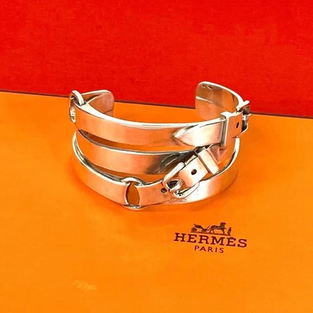 Hermès Ceinture Belt 925 Sterling Silver Bangle Bracelet in Silver from The Reluxe, photo 1 of 1