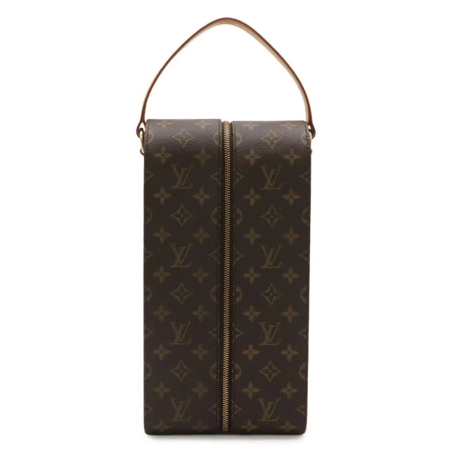 Louis Vuitton Monogram Wine Carrier Bag Handbag Bottle Case Golf Cup Japan in Burgundy Coated canvas from The Reluxe, photo 1 of 1