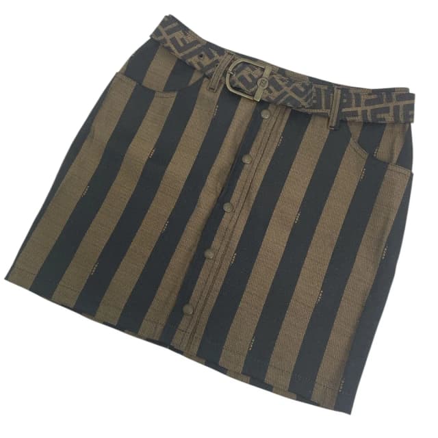 Fendi Skirt Zucca Pattern Logo in Brown from The Reluxe, photo 1 of 1
