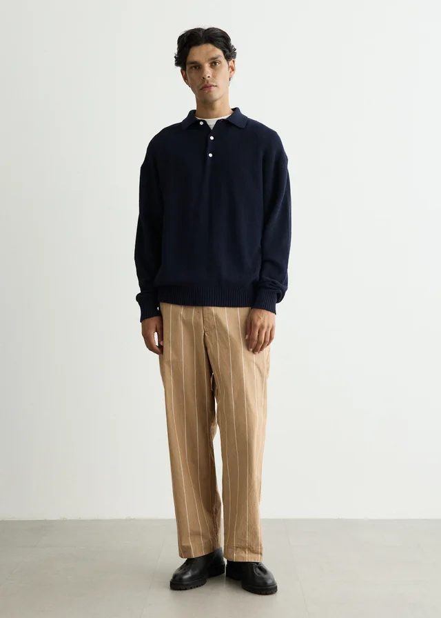 Beams Plus Pique Polo 7G in NAVY 79, image 1 of 1 from Incu