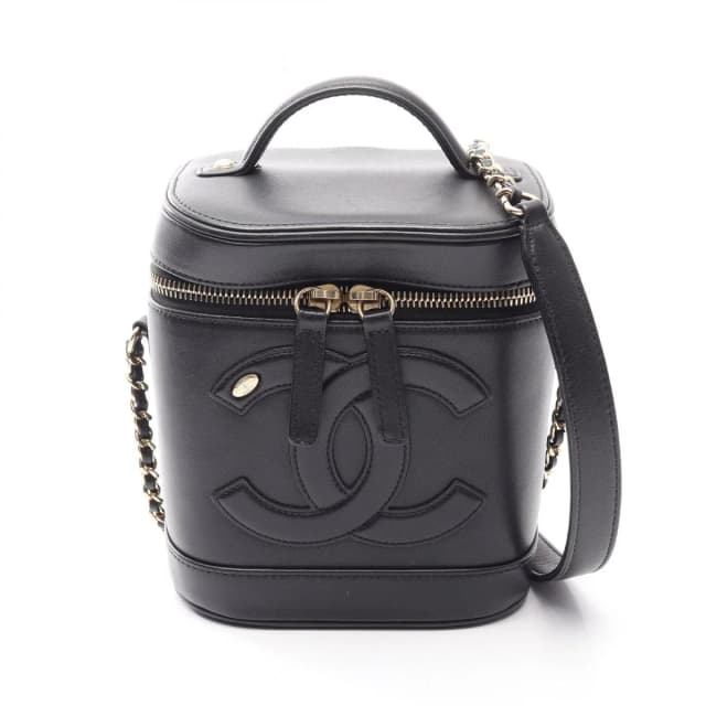 Chanel Handbag CC Logo 2-Way Black Lambskin CC Vanity Chain in Black Lambskin from The Reluxe, photo 1 of 1