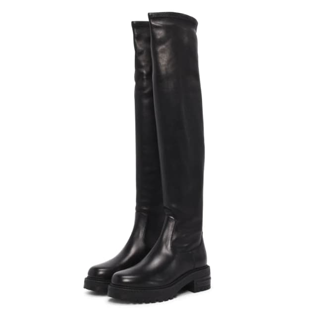 Dior Stretch Lambskin D-Fight Over-the-Knee Boots 36.5 in Black Lambskin from Blue Spinach, photo 1 of 1