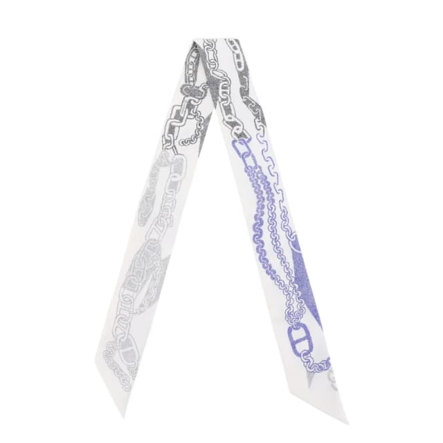 Hermès Twilly Boucles et Maillons Gray Purple in Purple Silk from Ginza Xiaoma, photo 1 of 1