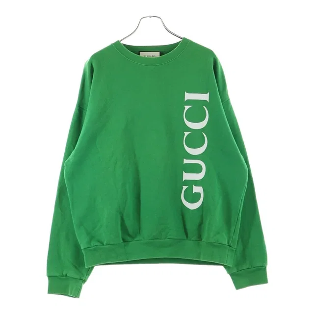 Gucci Front Logo Print Crew Neck Sweatshirt Green in Green from The Reluxe, photo 1 of 1