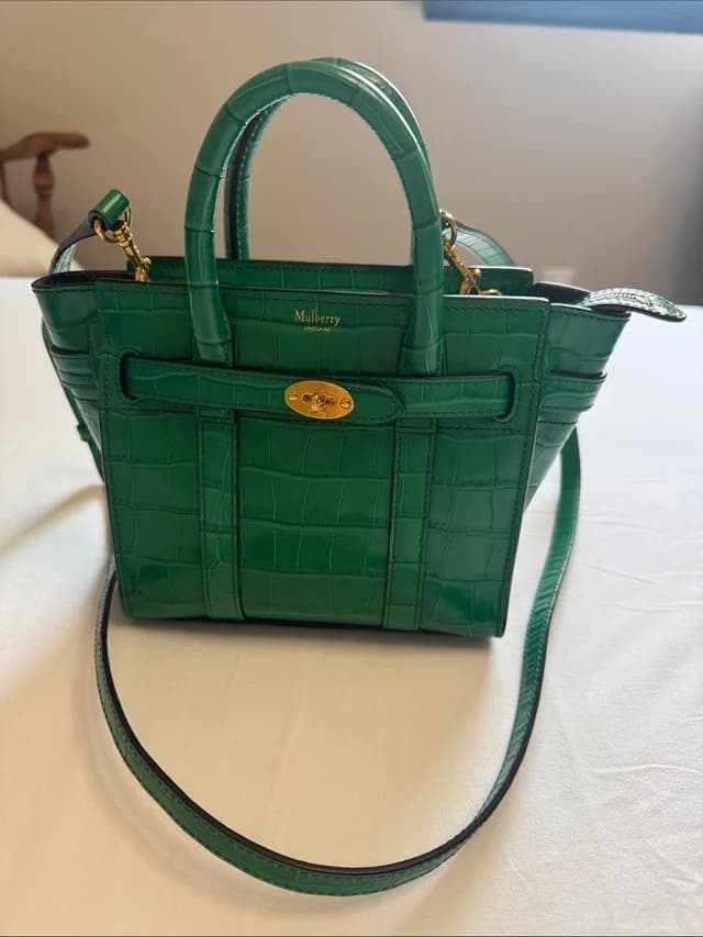 Mulberry Croc-Embossed Mini Satchel With Gold Hardware in green Crocodile from Poshmark, photo 1 of 1