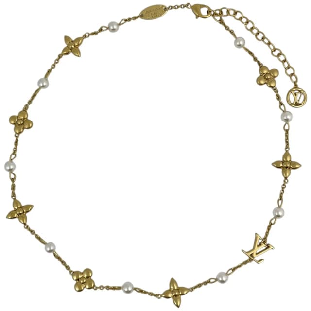 Louis Vuitton Necklace Faux Pearl Gold in Gold from The Reluxe, photo 1 of 1