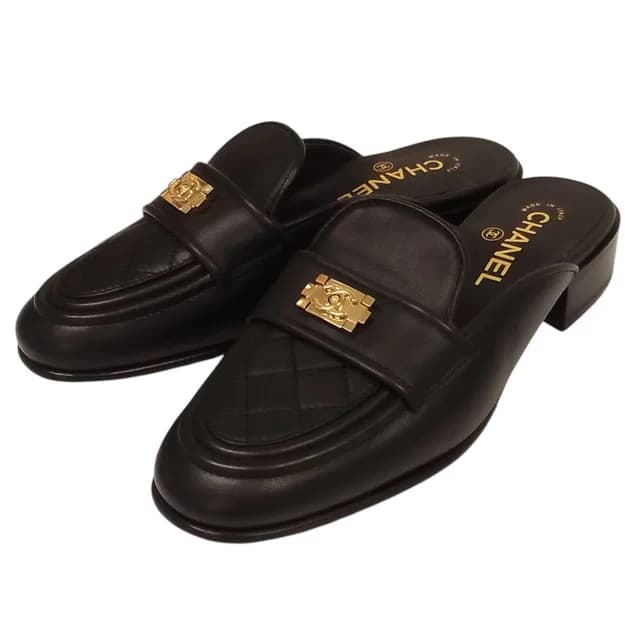 Chanel Boy Quilted Sandals Black 38 in Black Leather from The Reluxe, photo 1 of 1