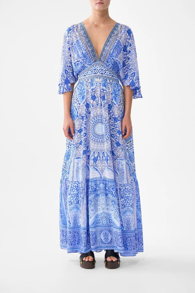 Camilla eBoutique WAISTED DRESS WITH HEM RUFFLE THE BOSPHOROUS, image 1 of 1 from CAMILLA
