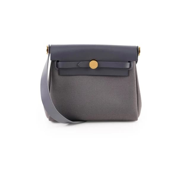 Hermès Herbag Mini 20 Ardoise (Grey) - K Stamp in Grey Canvas from The Purse Affair, photo 1 of 1
