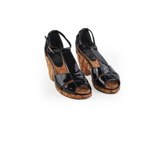 Chanel Patent Sandals Size 35.5 in Patent leather from The Purse Affair, photo 1 of 1