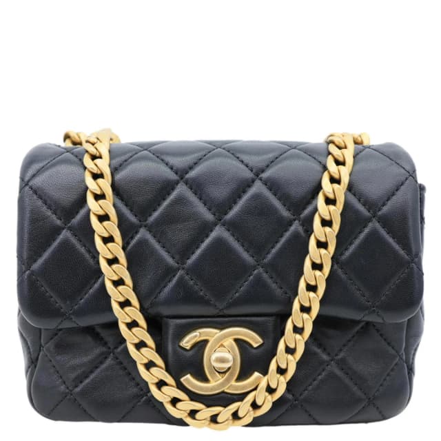 Chanel Resin Pearl Samba Flap Quilted Leather Crossbody Bag Black in Black Leather from Dallas Designer Handbags, photo 1 of 1