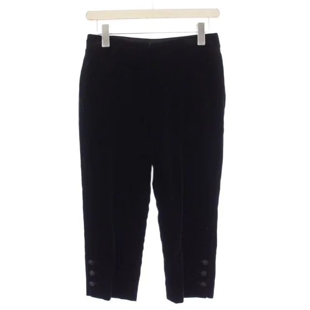 Chanel 05A Pants Cropped Velour CC Logo Button 34 Black YM in Black Silk from The Reluxe, photo 1 of 1
