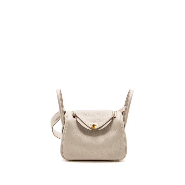 Hermès Mini Lindy II Clemence Craie GHW Stamp K in White Clemence leather from EMIER, photo 1 of 1