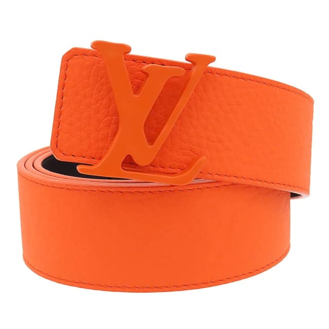 Ceinture LV Shape Reversible 90/36 Belt Orange Leather in Orange Leather from The Reluxe, photo 1 of 1