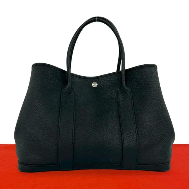 Hermès Garden Party 36 PM Vache Country Leather Tote Bag Black in Black Leather from The Reluxe, photo 1 of 1