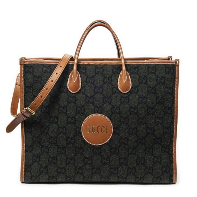 Gucci GG Script Tote Bag Black Brown Canvas in Black Canvas from The Reluxe, photo 1 of 1