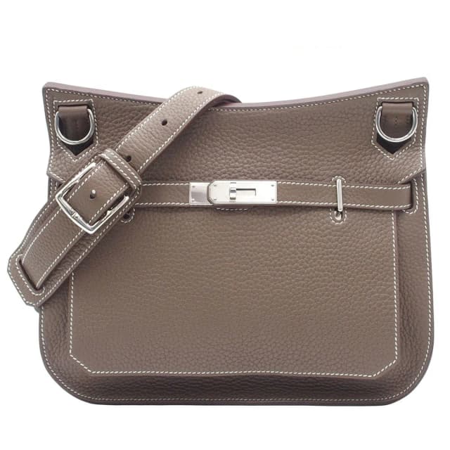 Hermès Jypsiere 28 Etoupe Silver Taurillon Clemence Shoulder Bag in Taupe Clemence leather from The Reluxe, photo 1 of 1