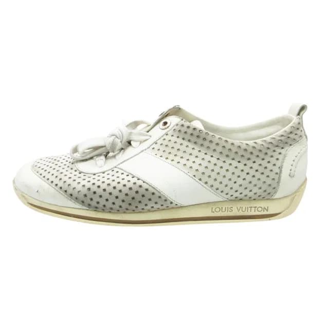 Louis Vuitton Sneakers Perforated Leather Shoes Logo White 6.5 in White Leather from The Reluxe, photo 1 of 1