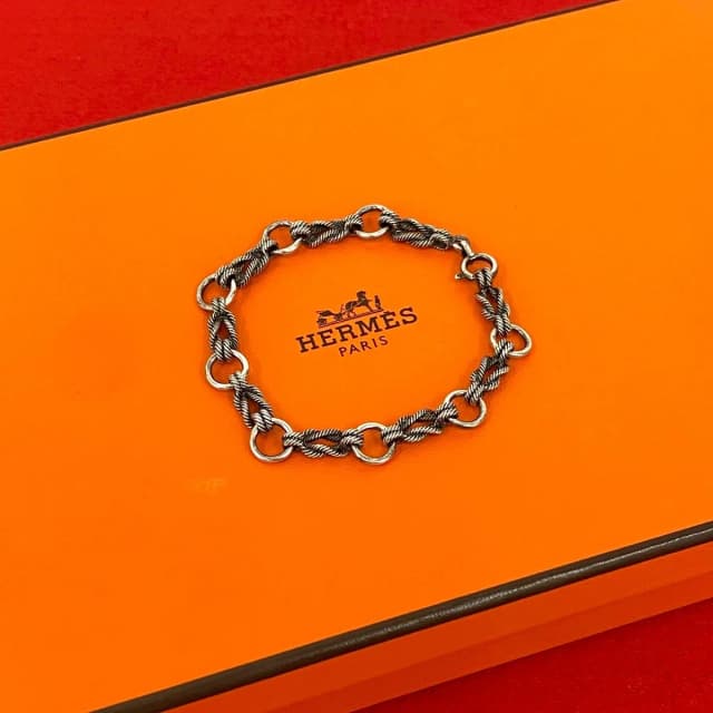 Hermès Audienne 925 Sterling Silver Chain Bracelet Bangle in Silver from The Reluxe, photo 1 of 1