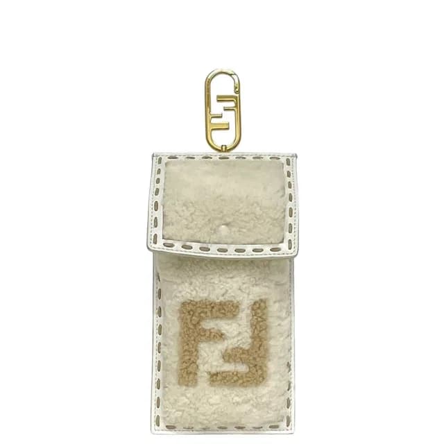 Fendi Phone Pouch White Beige 219 Case Leather in White Leather from The Reluxe, photo 1 of 1