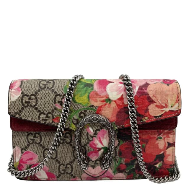 Gucci Dionysus Super Mini Blooms GG Supreme Canvas Crossbody Bag Beige 476432 in Beige Canvas from Dallas Designer Handbags, photo 1 of 1