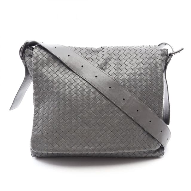 Bottega Veneta Shoulder Bag Intrecciato Gray Leather in Grey Woven leather from The Reluxe, photo 1 of 1