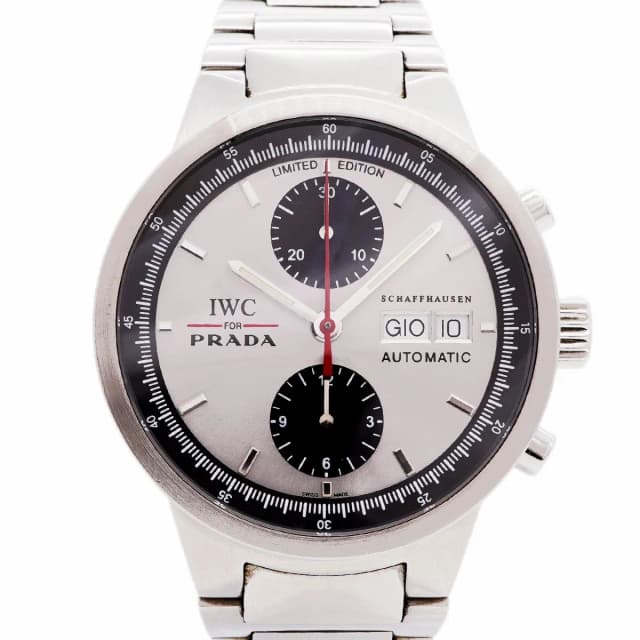 Prada IWC Schaffhausen GST Chronograph Silver Dial Watch in Silver from The Reluxe, photo 1 of 1