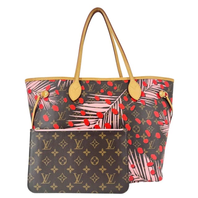 Louis Vuitton Neverfull MM Jungle Dots Palm Monogram Canvas Tote Bag Brown in Brown Coated canvas from Dallas Designer Handbags, photo 1 of 1