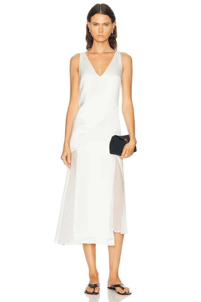 SIR. Ingrid Lace Midi Dress in White, image 1 of 1 from FWRD