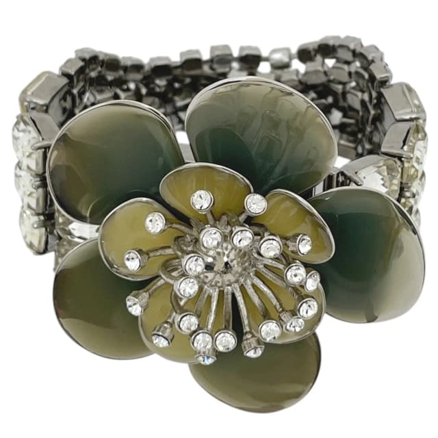 Miu Miu Bracelet Flower Metal Rhinestone Silver in Silver from The Reluxe, photo 1 of 1
