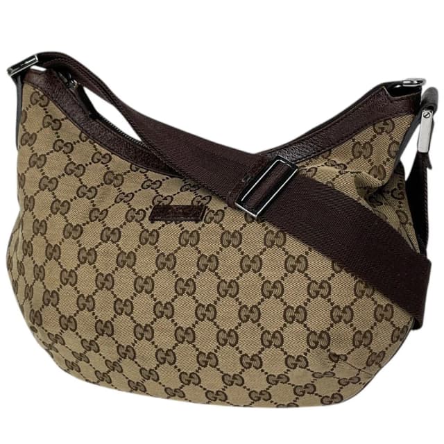 Gucci Shoulder Bag GG Pattern Canvas Beige Brown in Brown Canvas from The Reluxe, photo 1 of 1
