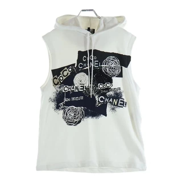Chanel Coco Front Sequin Logo Print Decoration Sleeveless Sweatshirt Hoodie from The Reluxe, photo 1 of 1