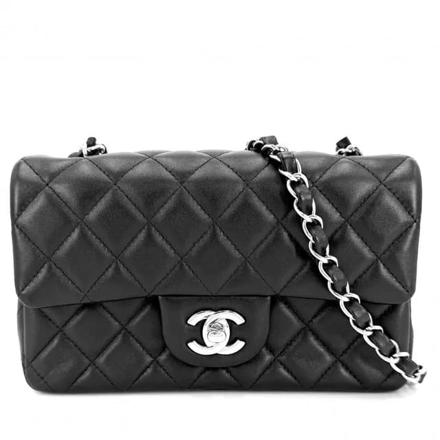 Chanel Shoulder Bag Mini Quilted Chain Turnlock Crossbody Mini CC Logo Lambskin in Lambskin from The Reluxe, photo 1 of 1