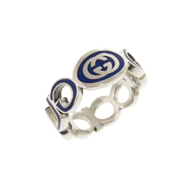 Gucci Interlocking G 925 Sterling Silver Blue Ring in Blue from The Reluxe, photo 1 of 1